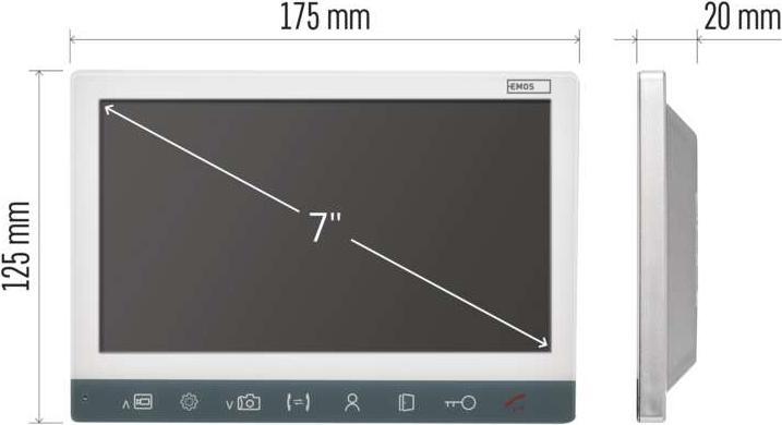 Produktbild Emos Monitor zur Video-Türsprechanlage EM-10AHD 7" LCD