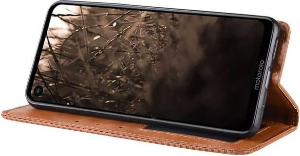 Produktbild MU Style Vintage Style Leder Bookcover Hülle (Motorola One Vision)
