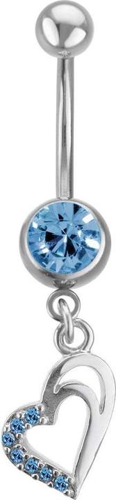 Produktbild Bijouteria Bauchpiercing (Chirurgenstahl 316L, Messing rhodiniert, Kristall)