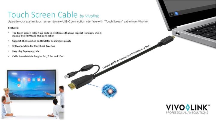 Image du produit Vivolink Câble pour écran tactile 3m noir (3 m)