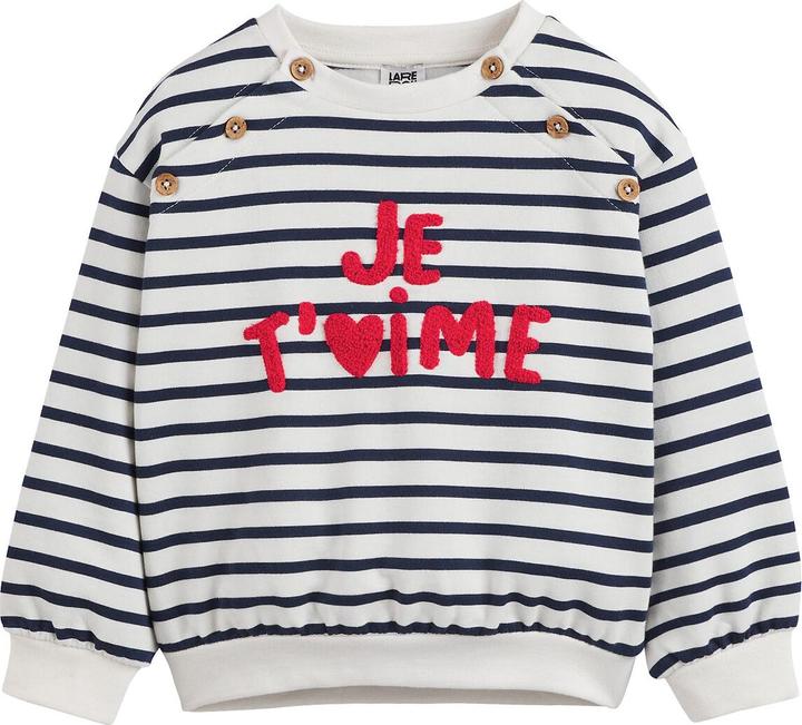 Produktbild La Redoute Collections Gestreiftes Sweatshirt mit Applikation und Knöpfen (86)
