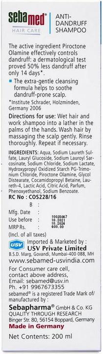 Produktbild Sebamed Dermatologisches Shampoo 200ml (200 ml, Flüssiges Shampoo)