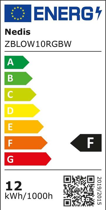 Label énergétique Nedis Lampe d'extérieur Smartlife | 2 x 270 lm | Zigbee 3.0 | 12 + 4 W | RGB / blanc chaud | 2700 K | (540 lm, IP65)