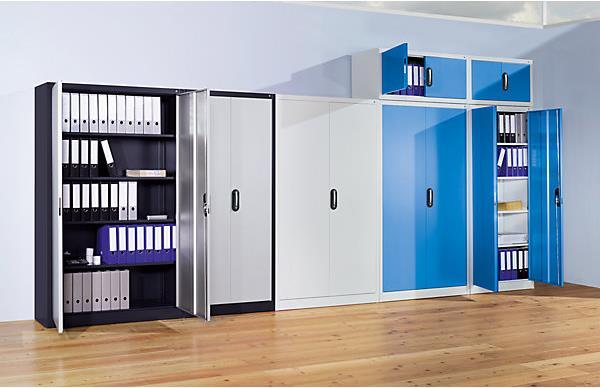 Image du produit C+P Armoire de bureau en acier avec portes battantes (93 x 40 x 195 cm)