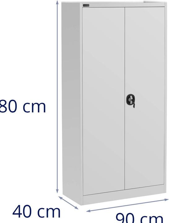 Produktbild Fromm & Starck Metallschrank 180 cm Mehrzweckschrank grau Aktenschrank abschliessbar Büroschrank (40 x 90 cm)