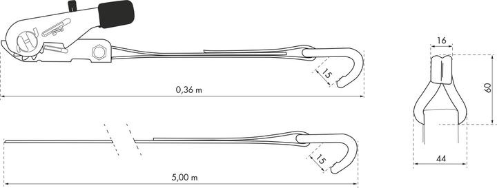 Produktbild Thirard Spanngurt, 5m, mit Ratsche, Haken dj