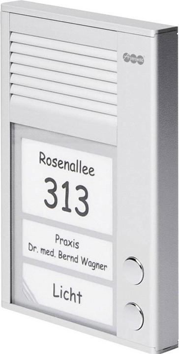 Produktbild Auerswald TFS-Dialog 202 fuer a/b-Nebenstellenanschluss / 2 Klingeltaster / Slim-Line-Gehaeuse / Aluminiump... (Kabelgebunden)