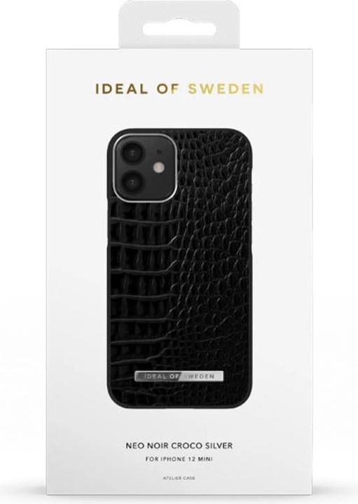 Produktbild iDeal Of Sweden Designer Hard-Cover Neo Noir Croco Silver (Apple iPhone 12 mini)