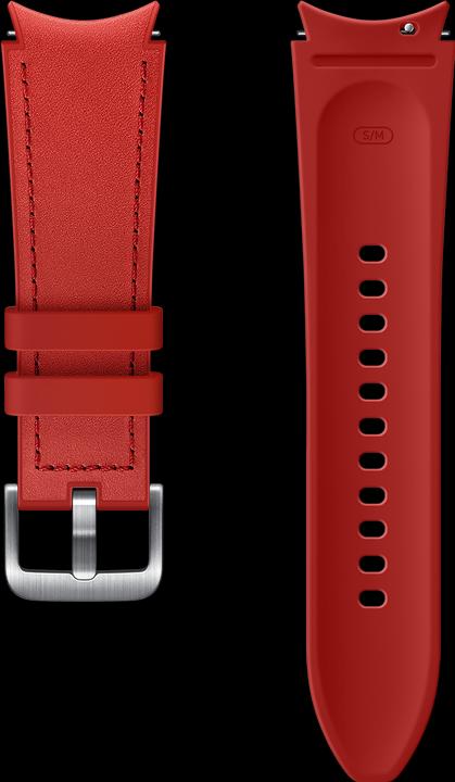 Actual product image Samsung Hybrid Leather Band 20mm M/L Red (20 mm, Leather, Galaxy Watch, Galaxy Watch 4)
