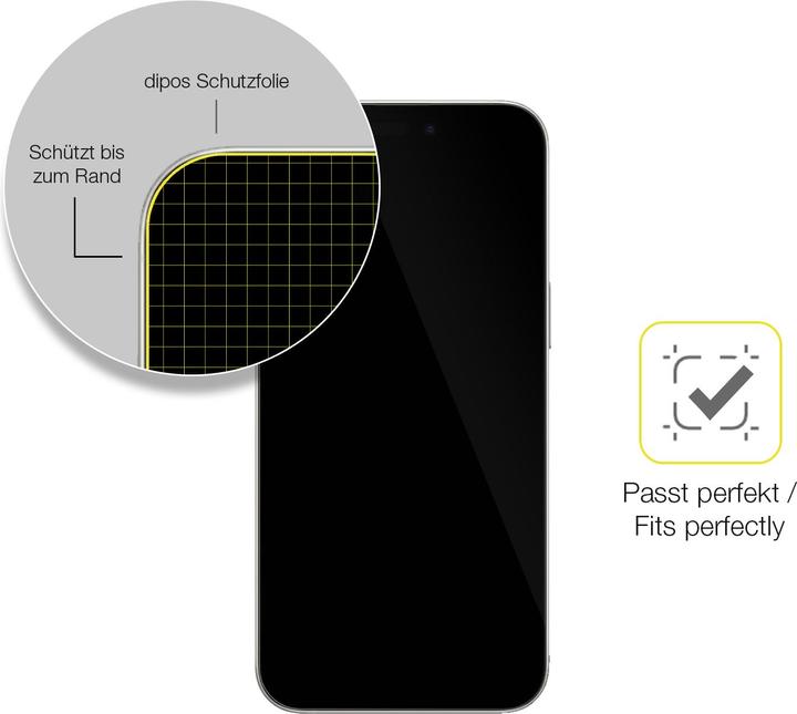 Immagine prodotto Dipos 3D Full-Cover Pellicola Protettiva (1 Pezzo/i, Apple iPhone 16)