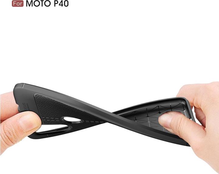 Actual product image Screenguard Motorola One Vision Case Leather Design TPU Cover (Motorola One Vision)