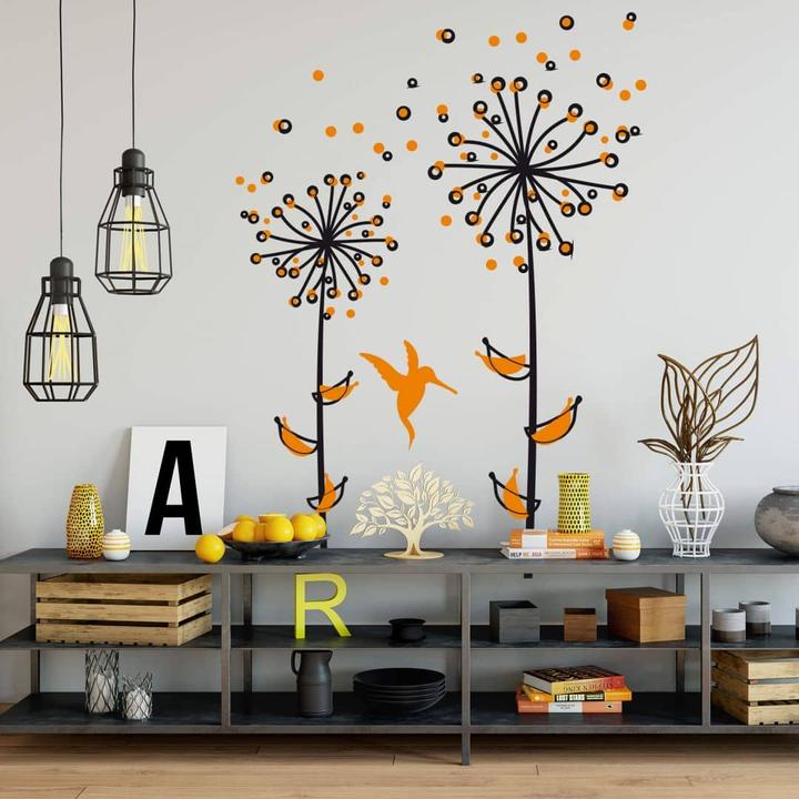 Produktbild Trenddeko Pusteblume Orange (110 x 160 cm, 82 x 120 cm, 120 x 180 cm, 96 x 140 cm, 69 x 100 cm)