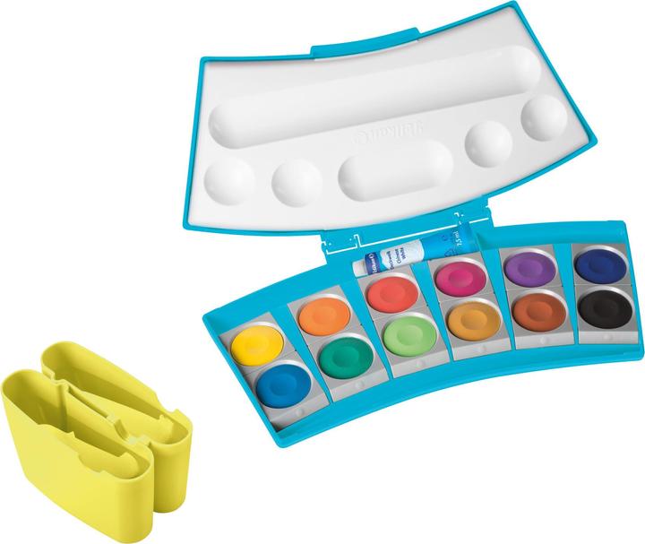 Image du produit Pelikan Encrier opaque ProColor 735, 12 couleurs, tris/jaune (Turquoise, Jaune fluo, 12 ml)