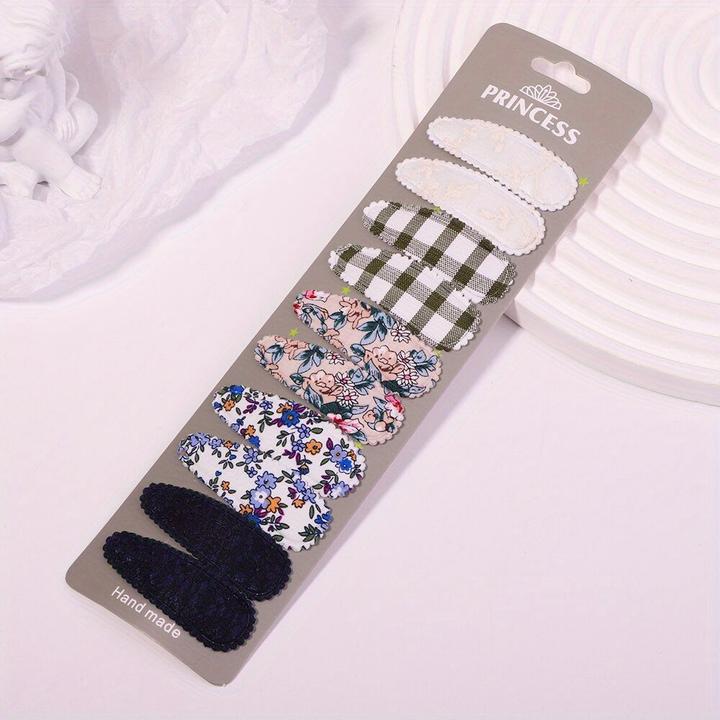 Actual product image Activity Board 10 Stück Baby gestreifte karierte florale Haarspangen, dekorativer Haarschmuck (10 pcs.)