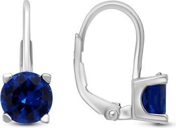 Produktbild Brilio Silver - Stylish silver earrings with dark blue zircons EA130W