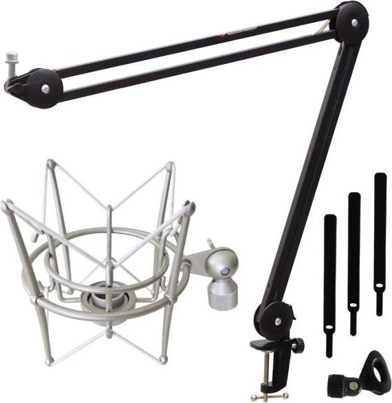 Actual product image keepdrum MS138 Articulating Arm Stand with MS089SV Microphone Spider