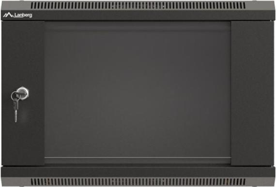 Actual product image Lanberg 19 6HE 540x350 schwarz Wandmontage Rackschrank mit Glastür (Flat Pack) (10.86 RU, 19 inch rack)