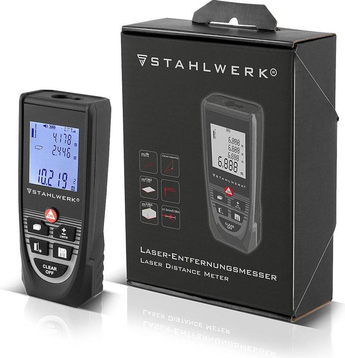 Image du produit Stahlwerk Télémètre laser LDM-80 ST jusqu'à 80 m écran LCD rétro-éclairé (80 m, 635 nm)