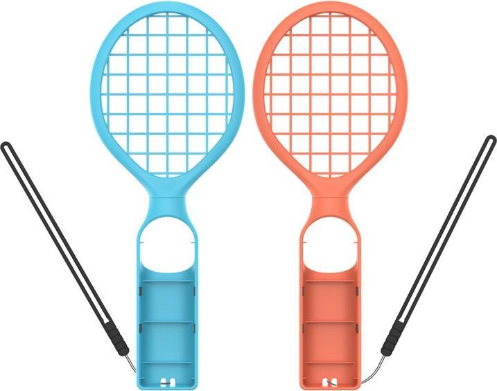 Produktbild Dobe Tennisschläger für Nintendo Switch/Switch OLED/Switch 2 Rot + Blau 2 Stück (Switch, Switch 2, Switch OLED)