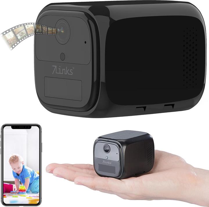 Produktbild 7links 4G-Micro-IP-Kamera mit Full HD, PIR-Bewegungssensor, IR-Nachtsicht