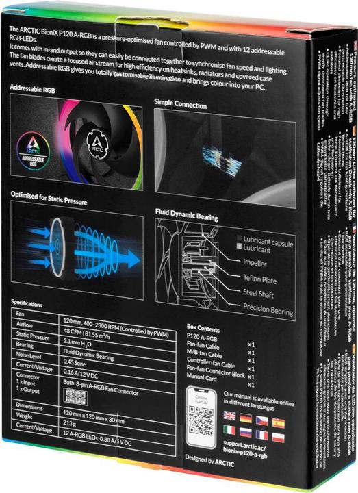 Image du produit Arctic Ventilateur BioniX F120 A-RGB (120 mm, 1 x)