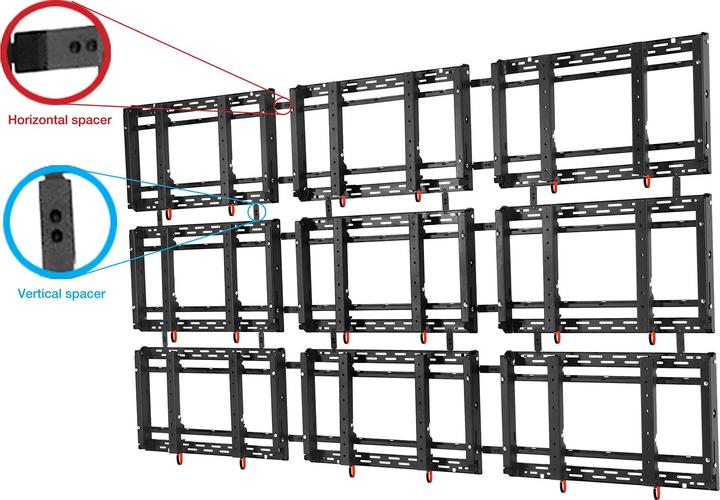 Actual product image NEC High-end video wall mount for XUN/V-/P-/XS-Series 116,84cm 46inch and 139,7cm 55Z in a video...