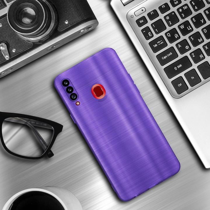 Actual product image Cadorabo Case for Samsung Galaxy A20s in TPU Brushed Camera Protector LM160 Style (Samsung Galaxy A20s)