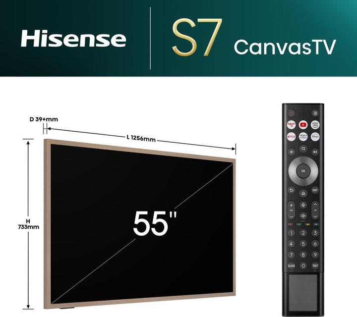 Immagine prodotto Hisense TV 55S7NQ (55", QLED, 4K, 2024)