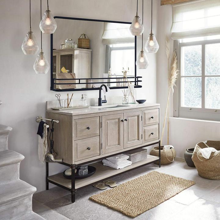 Image du produit Loberon Plan de toilette Bayeaux gris/noir/blanc