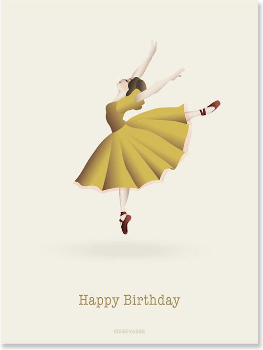 Actual product image Vissevasse Greeting card Happy birthday ballerina (2 pcs.)