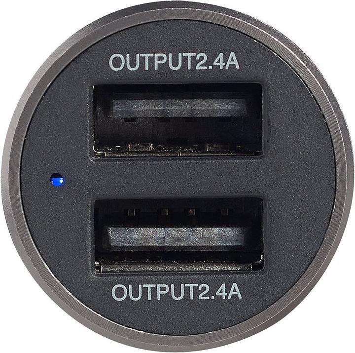 Immagine prodotto Revolt Mini caricatore USB per auto con 2 porte, 12 & 24 V, 4,8 A, 24 watt, metallo