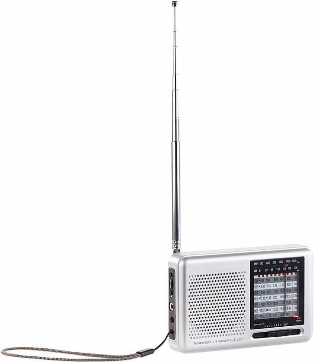 Image du produit Auvisio Récepteur mondial analogique 9 bandes avec FM, MW et 7x KW, format pochette de veste (FM, MF, KW)