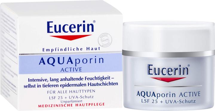 Produktbild Eucerin Empfindliche Haut AQUAporin active LSF 25, 50 ml Creme (Sonnencreme, SPF 25, 50 ml)