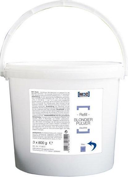 Immagine prodotto Meister Coiffeur M:C 3 x 800 g di polvere decolorante in un secchio (Biondismo, Blu)