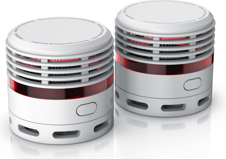 Brandson 2x Rauchmelder, 10 Jahre Batterie Li-Ionen, Lautstärke 85dB, LED, Prüftaste, EN14604 & TÜV Geprüft