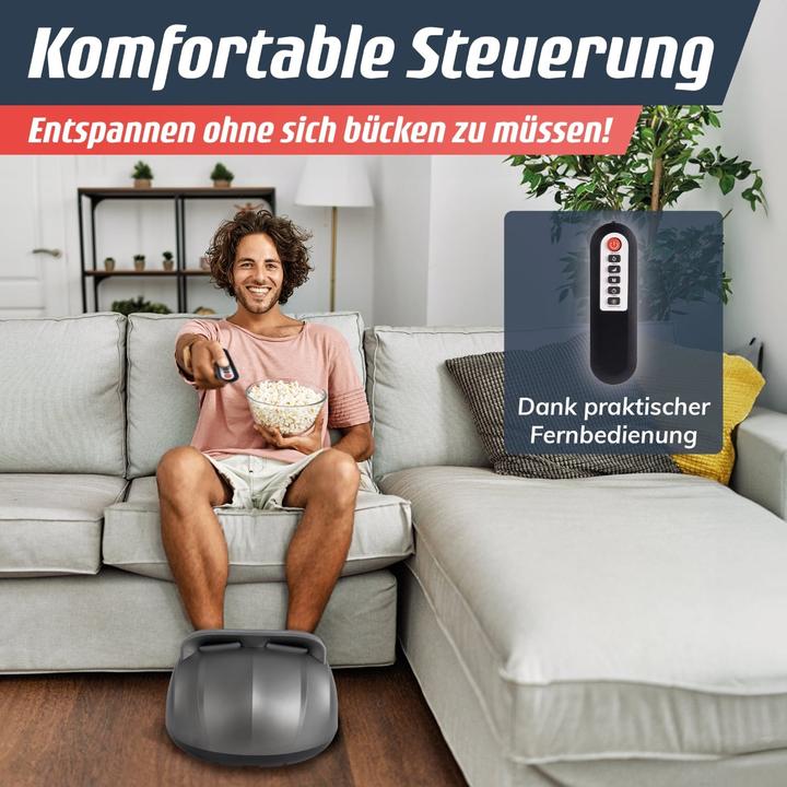 Immagine prodotto Fitleap Fussmassagegerät 9 Intensitäten, 5 Programme, bis Gr. 44, inkl. Fernbedienung, Wärmefunktion