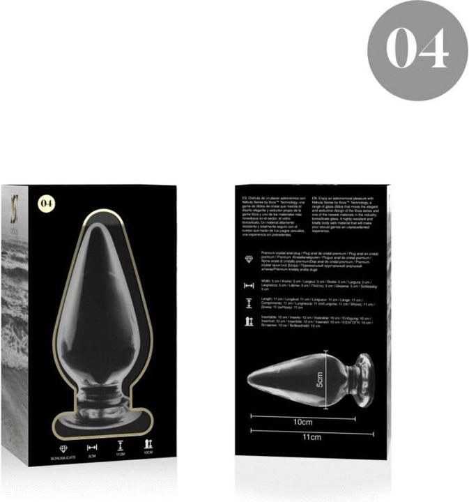 Actual product image Ibiza Nebula Series By ™ - Model 4 Anal Plug Borosilicate Glass 11 X 5 cm Clear
