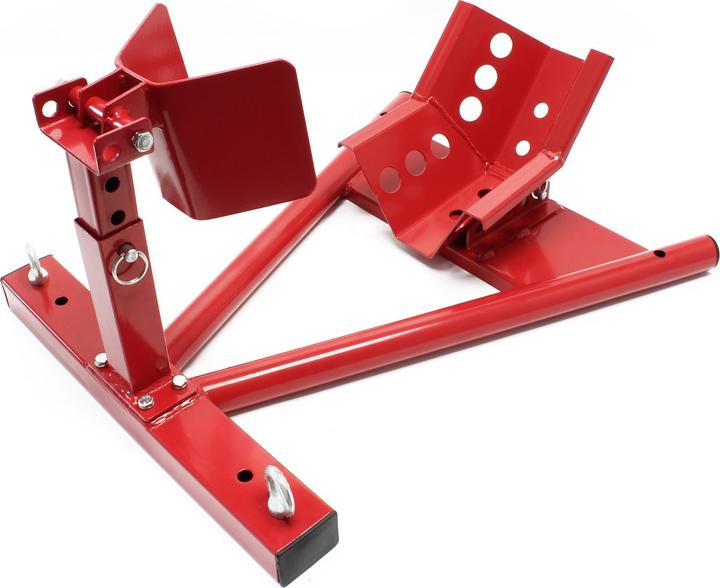 Actual product image Wiltec Motorcycle Front Wheel Chock for 13-17” Tyres with 90-130mm Width as Mounting Stand for Safe Storage