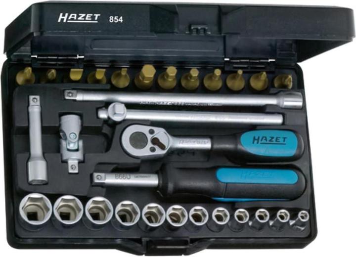 Immagine prodotto HAZET Serie di chiavi a bussola 854T ∙ Attacco quadro, cavo, 6,3 mm (1/4 di pollice) ∙ Profilo traz… (14 mm, 7 mm, 8 mm, 5 mm, 12 mm, 13 mm, 9 mm, 6 mm, 10 mm, 11 mm, 4 mm, 3 mm)
