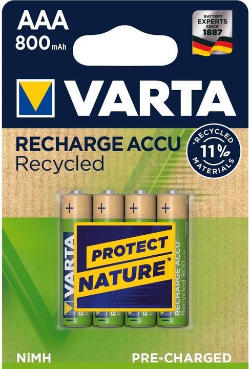 Varta Recharge Accu Recycled (4 pcs., AAA, 800 mAh)
