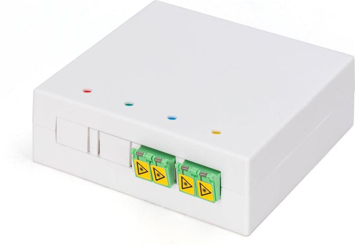 Produktbild Digitus FTTH Gehäuse mit 2x LC (APC) DX Adapter Wand und DIN-Schienenmontage