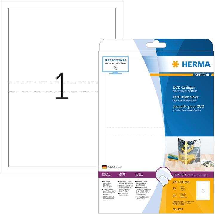 Label énergétique HERMA DVD insert A4