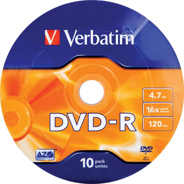 Image du produit Verbatim DVD-R AZO 4.7GB 16X Mat (10 x)