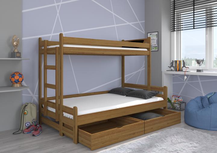 Immagine prodotto ADRK Furniture Letto a castello triplo con materassi BENITO 200x80 (200 x 80 cm)