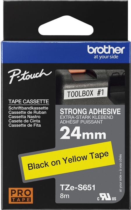 Actual product image Brother TZe-S651 (2.40 cm, Yellow)