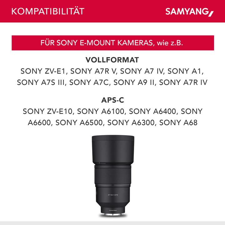 Produktbild Samyang AF 135mm f/1.8 Sony FE (Sony E, Vollformat)