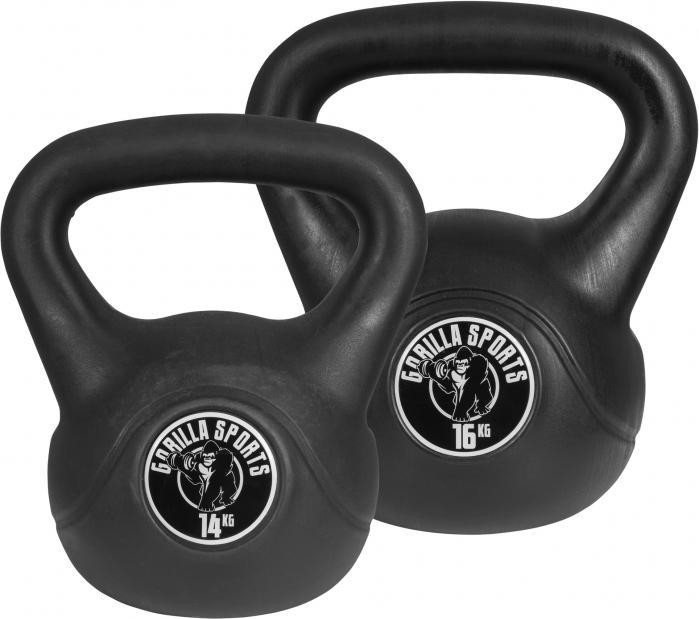 Produktbild Gorilla Sports Kettlebell Kunststoff (1 x 10 kg, 1 x 8 kg, 1 x 12 kg)