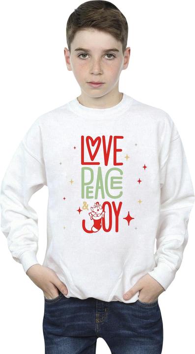 Actual product image Disney Boys The Aristocats Marie Love Peace Joy Sweatshirt (152, 158)