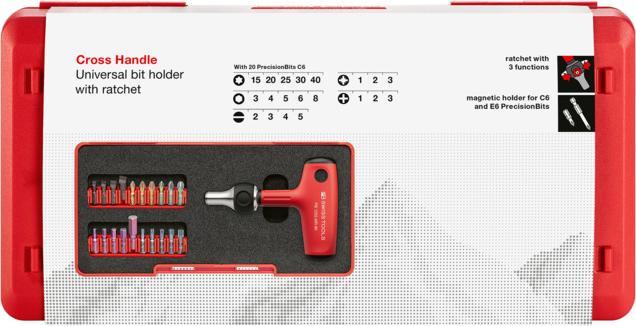 Produktbild PB Swiss Tools Bithalterset (TX25, PH2, PZ2, HX 6, TX10, PH1, TX15, TX30, HX 3, PZ1, SL5, HX 2.5, SL3, HX 4, PH3, PZ3, SL4, HX 5, TX20, SL 2)