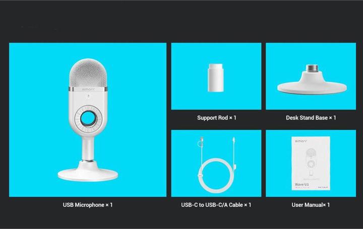 Produktbild SmallRig 3492 Simorr Wave U1 USB Condenser Microphone (White)